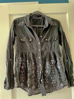 Johnny Was 3J Workshop floral embroidered tunic blouse